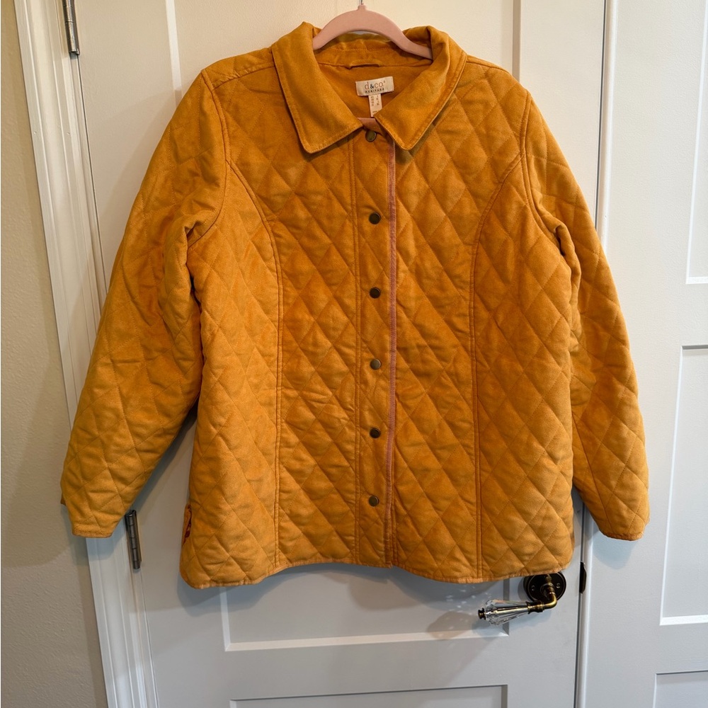 Quilted Utility Jacket in Mustard Yellow - Picture 2 of 5